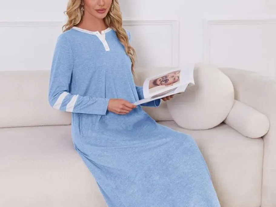 Women’s Cotton Long Sleeve Nightgown