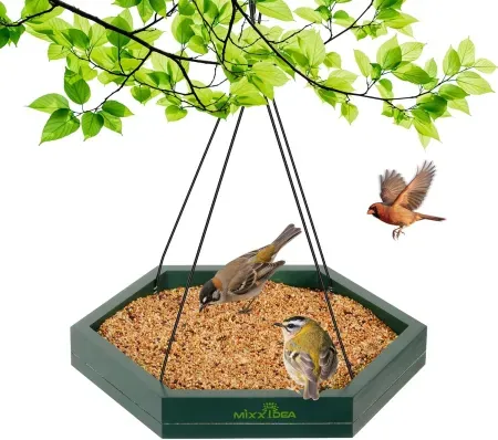MIXXIDEA Platform Bird Feeder Tray Hanging Bird Feeder