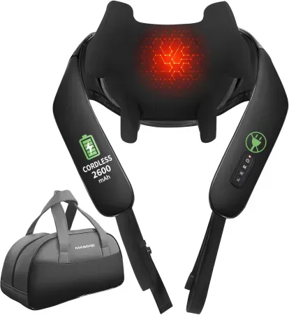 MASGRE Shiatsu Cordless Neck, Shoulder & Back Massager w/ Heat