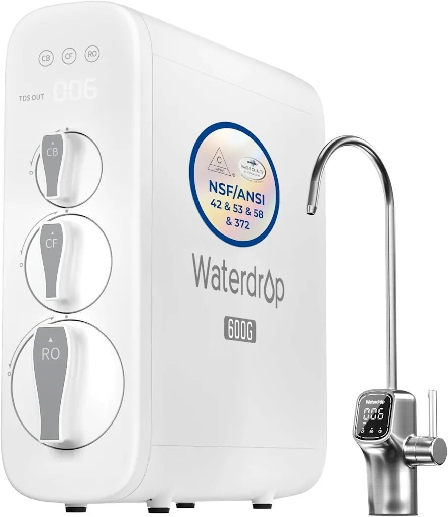 Waterdrop G3P600 Tankless Reverse Osmosis Water Filter System w/ Faucet