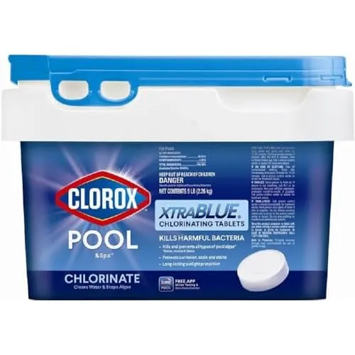 Clorox Pool&Spa XTRABLUE 3” Chlorinating Tablets, Individually Wrapped (5 LB)
