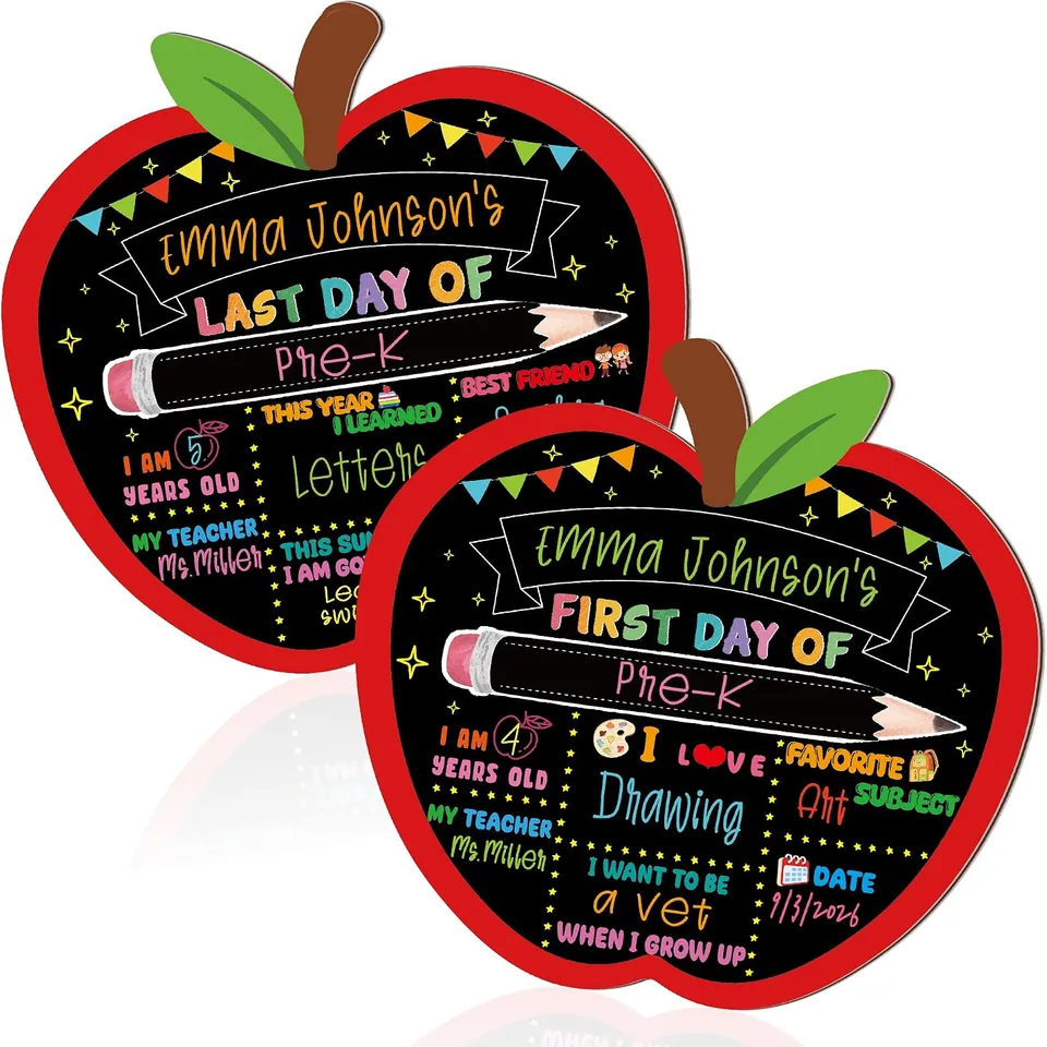 MELISHEER First Day of School Apple Chalkboard