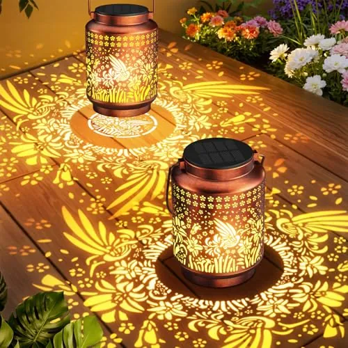 KOOPER Hummingbird Hanging Solar Lantern Lights 2-Pack