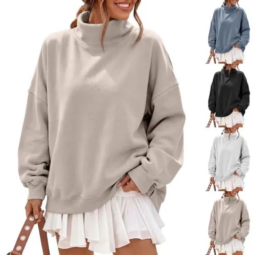 Oversized Mock Neck Sweatshirt