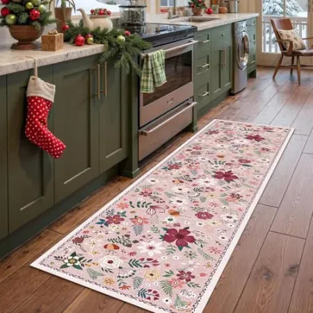 HiChiclife 2' x 8' Floral Runner Rug