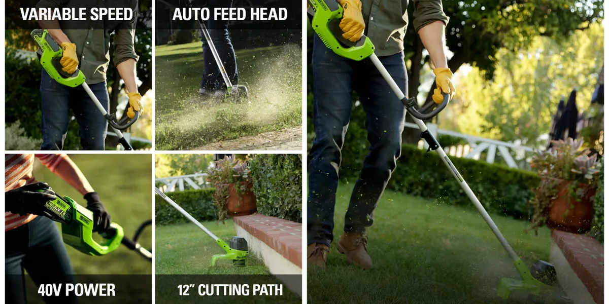 Greenworks 40V 12-Inch Cordless Electric String Trimmer (tool only)