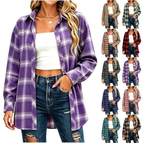 Flannel Long Sleeve Button Down Shirts