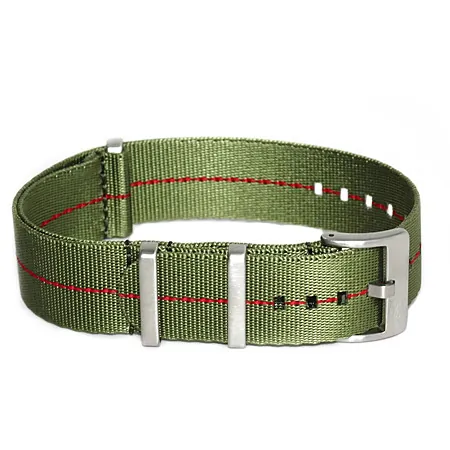 22mm Wide BluShark AlphaShark Slim Nylon Watch Strap (Polished Stainless)