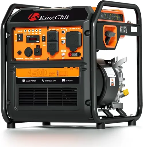 KingChii 4500W Inverter Generator with CO Sensor and 30A RV Outlet