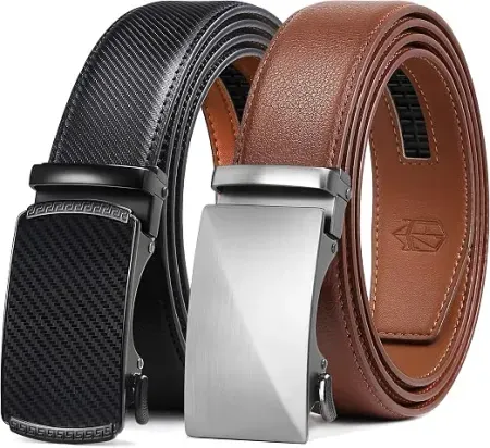 2-Pack Zitahli Men's Ratchet Leather Belts
