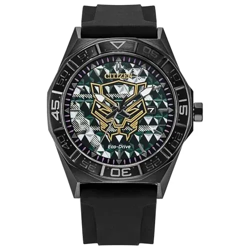CITIZEN Men's Eco-Drive Black Panther 42mm Stainless Steel AW1858-03W