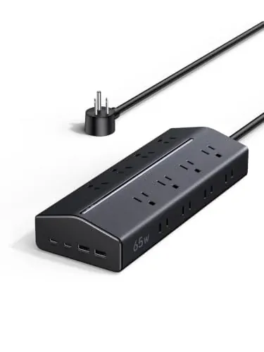 UGREEN 65W 20-in-1 GaN Surge Protector Power Strip, 5ft Extension Cord