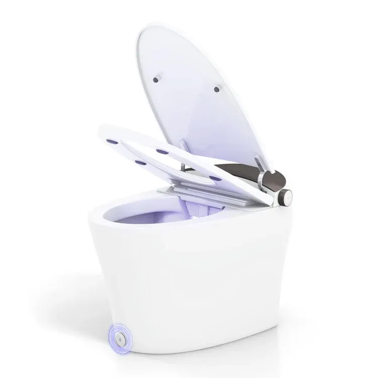 Costway One-Piece Smart 1.16 GPF Elongated Bidet Toilet Seat with Night Light