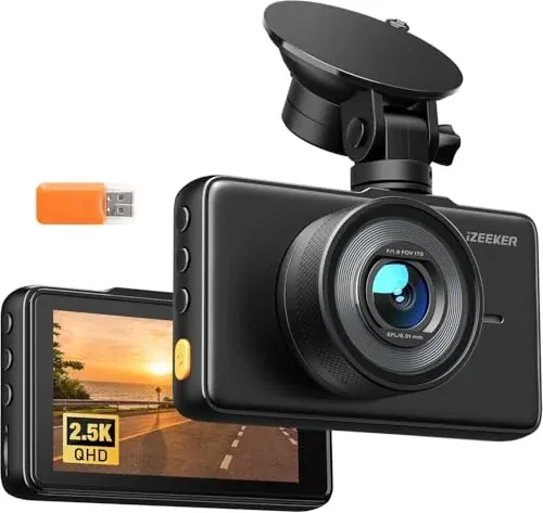 iZEEKER 2.5K 1440P QHD Dash Cam Front with 3" IPS Display