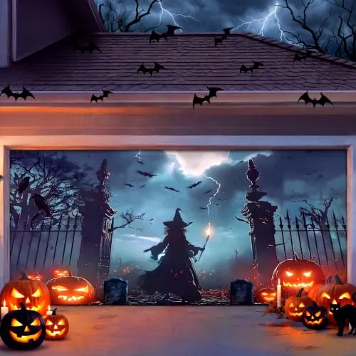 7x16ft Halloween Garage Door Cover Large Banner