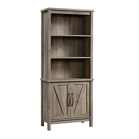 Better Homes & Gardens Modern Farmhouse Bookcase w/ Doors (Rustic Gray)