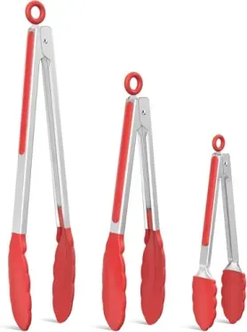 Set of 3 liboyixi Stainless Steel 7", 9" & 12" Tongs