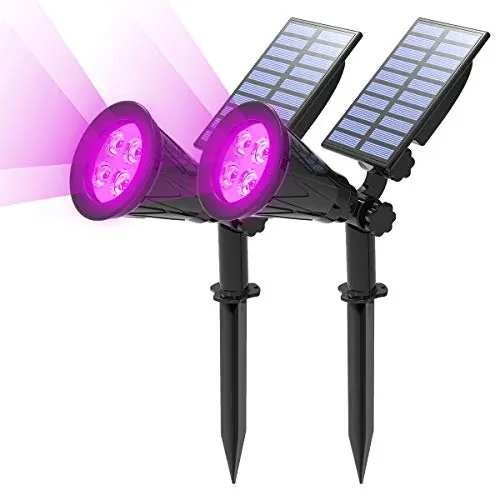 T-SUN Purple Solar Spot Lights Outdoor 2-Pack