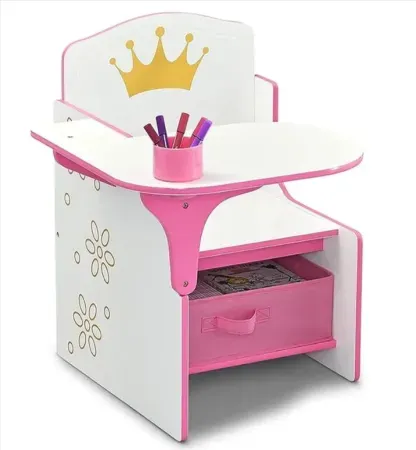Delta Children Princess Crown Chair Desk with Storage Bin