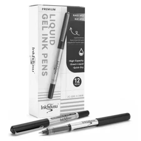 12-Pack Inkhdusu Liquid Ink 0.5mm Rollerball Pens
