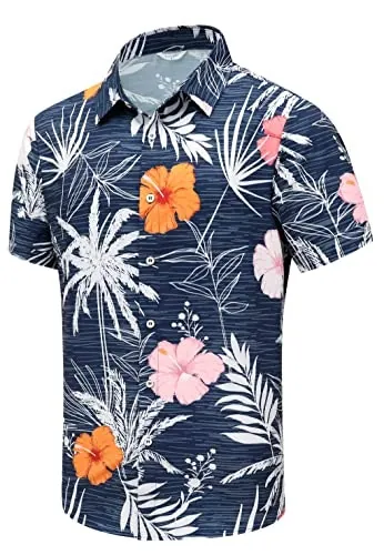 SheLucki Men's Short Sleeve Hawaiian Shirt