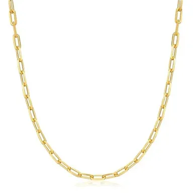 18/20/24-Inch 18K Gold Paperclip Link Chain Necklace