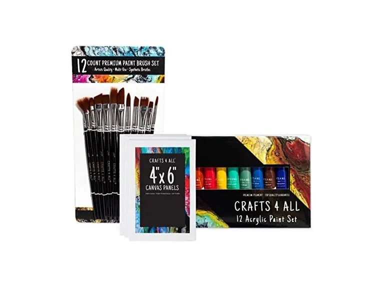28 Piece Acrylic Paint Set Kit (2 Pack)