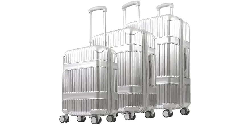 Martha Stewart Rolling 3-Piece Luggage Set, Silver