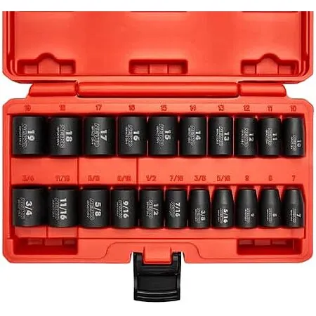 NEIKO 02432A 3/8” Drive SAE and Metric Impact Socket Set