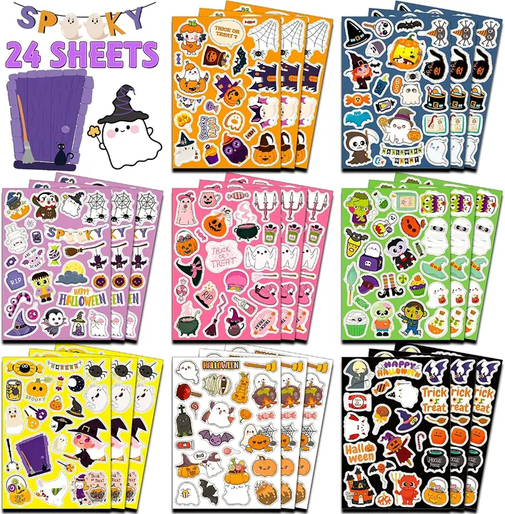 HSHFAMIIY Halloween Stickers 24-Sheet