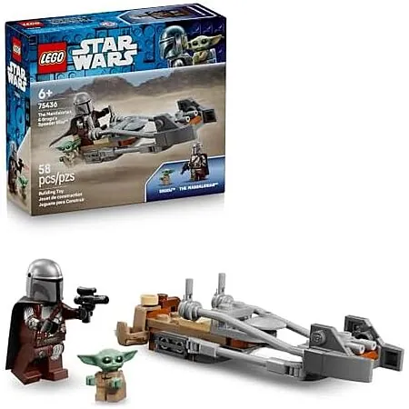 58-Pc LEGO Star Wars The Mandalorian & Grogu's Speeder Bike Building Toy