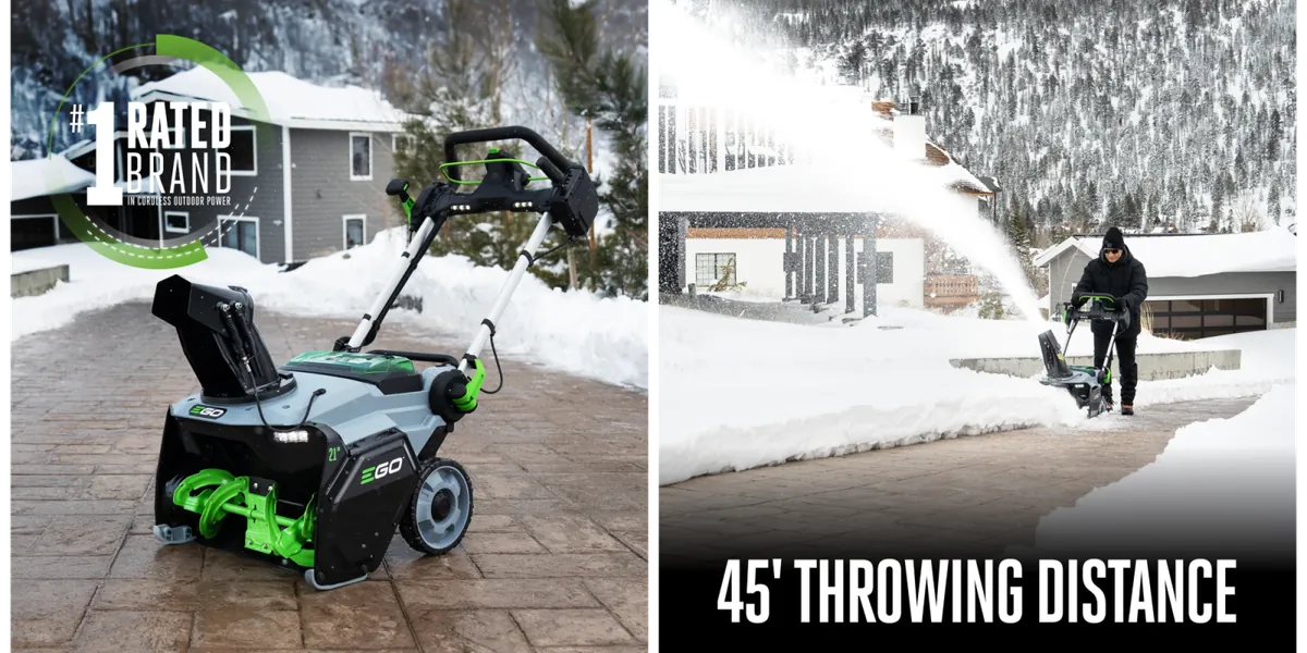 EGO Power+ 21-inch Cordless Electric Auger-Propelled Snow Blower with 2x 7.5Ah batteries