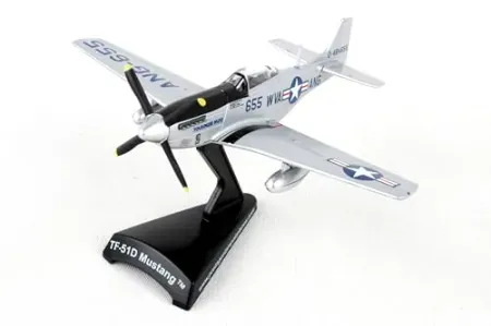 Postage Stamp P-51D Toulouse Nuts Die-Cast Metal Model Airplane