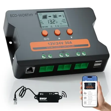 ECO-WORTHY 30A PWM Solar Charge Controller w/ Bluetooth & WiFi