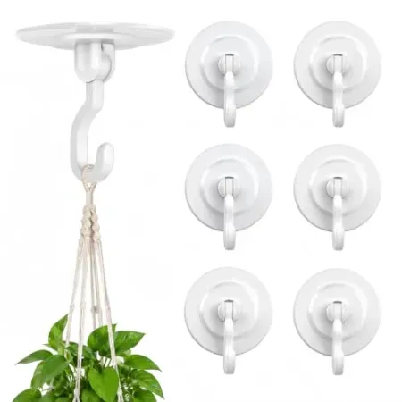 6-Count Keno 360° Swivel Adhesive Ceiling Hooks