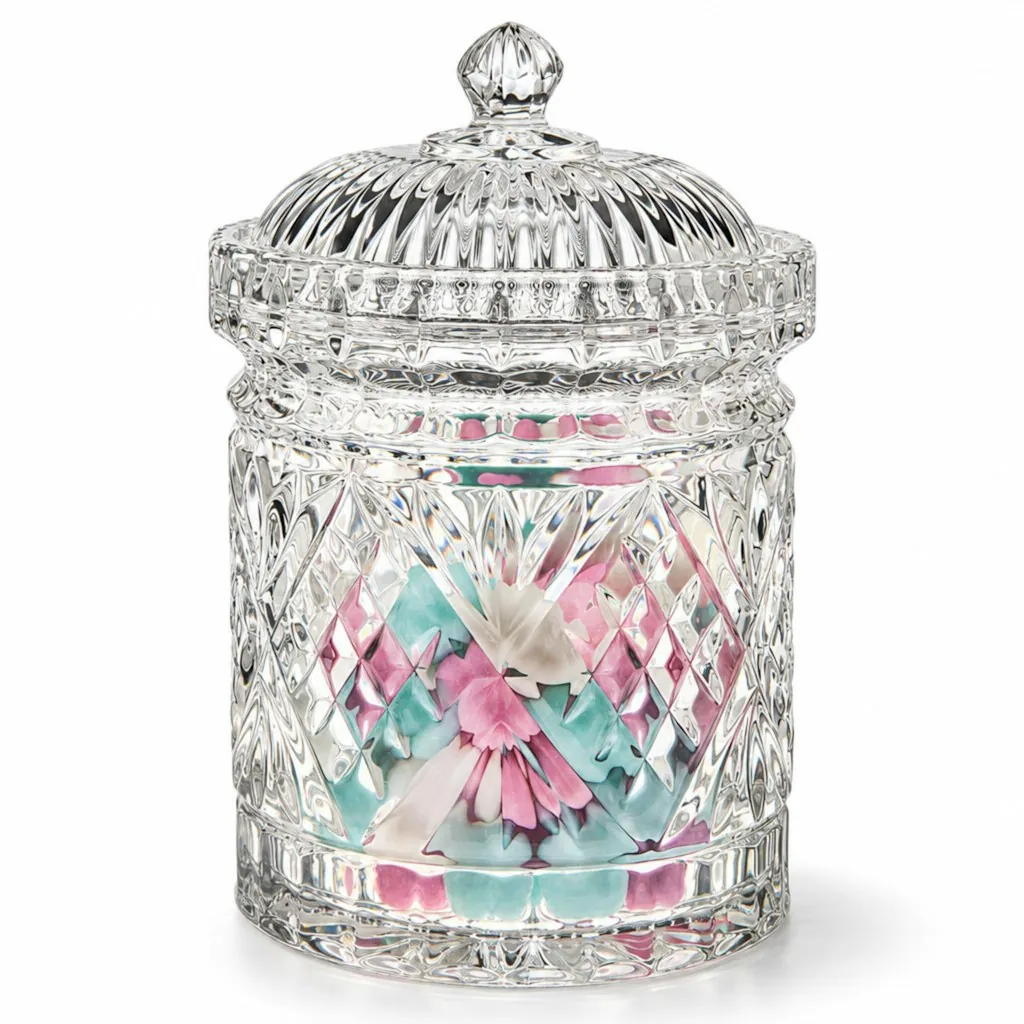 Godinger Dublin Crystal Biscuit Barrel Storage Jar