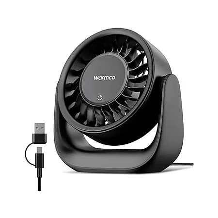 6.4" Warmco DS1 USB Desk Fan (3-Speed Touch Control)