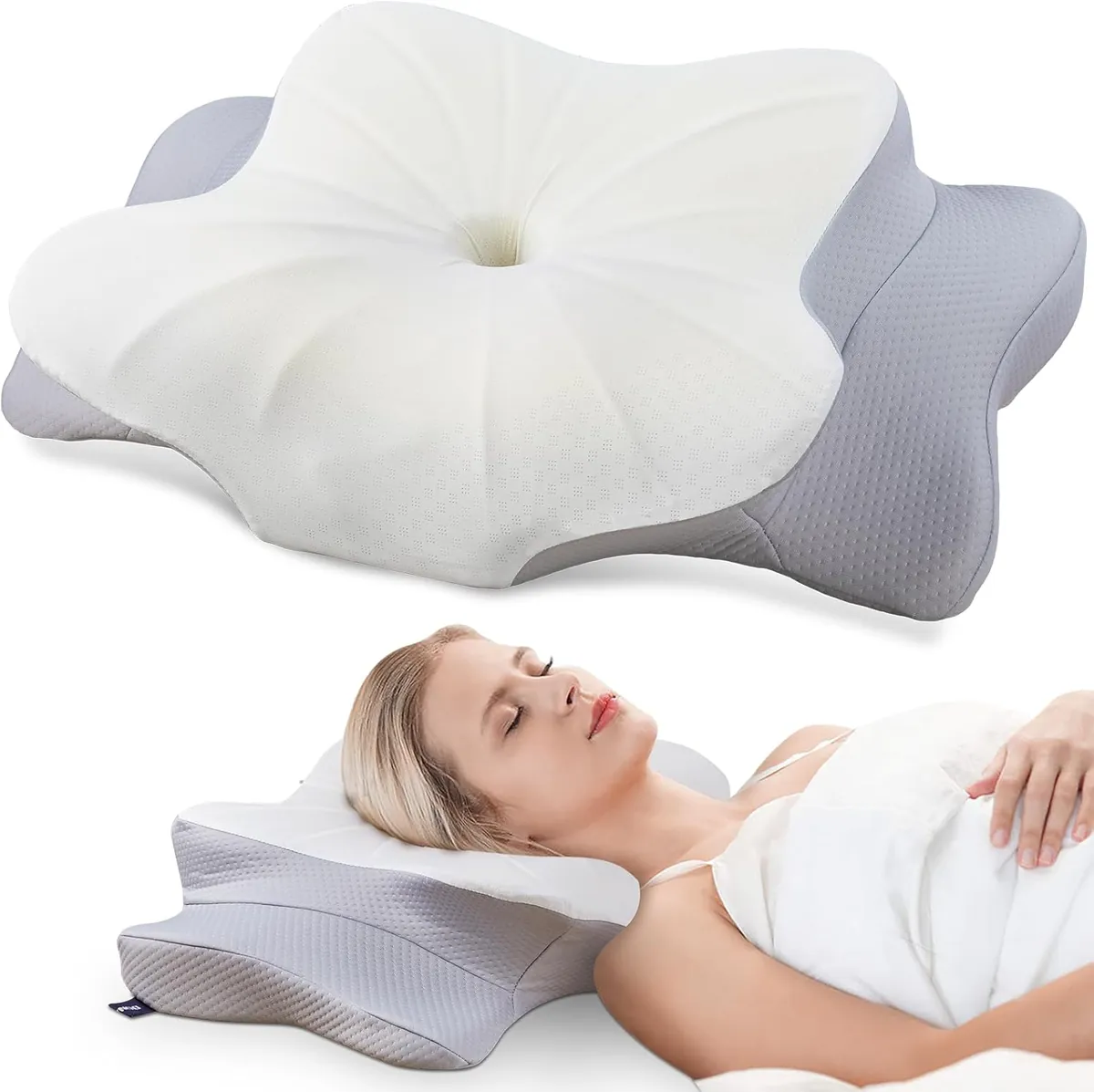 DONAMA Contour Cervical Neck Pillow in Grey