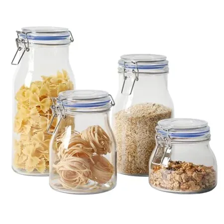 4-Piece Sur La Table Lyon Court Glass Canister Set