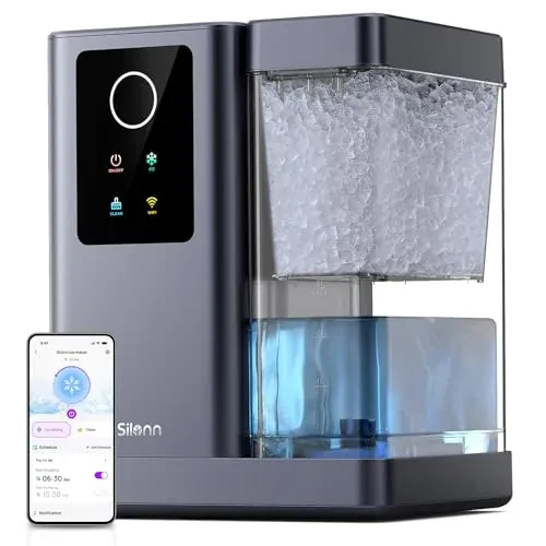 Silonn Nugget Ice Maker Countertop with APP & Voice Control, 40 lbs/24H
