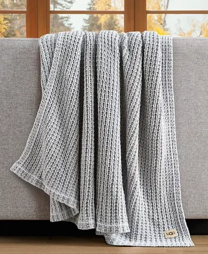 UGG Luna Cotton Waffled Knit Throw 50" x 70"