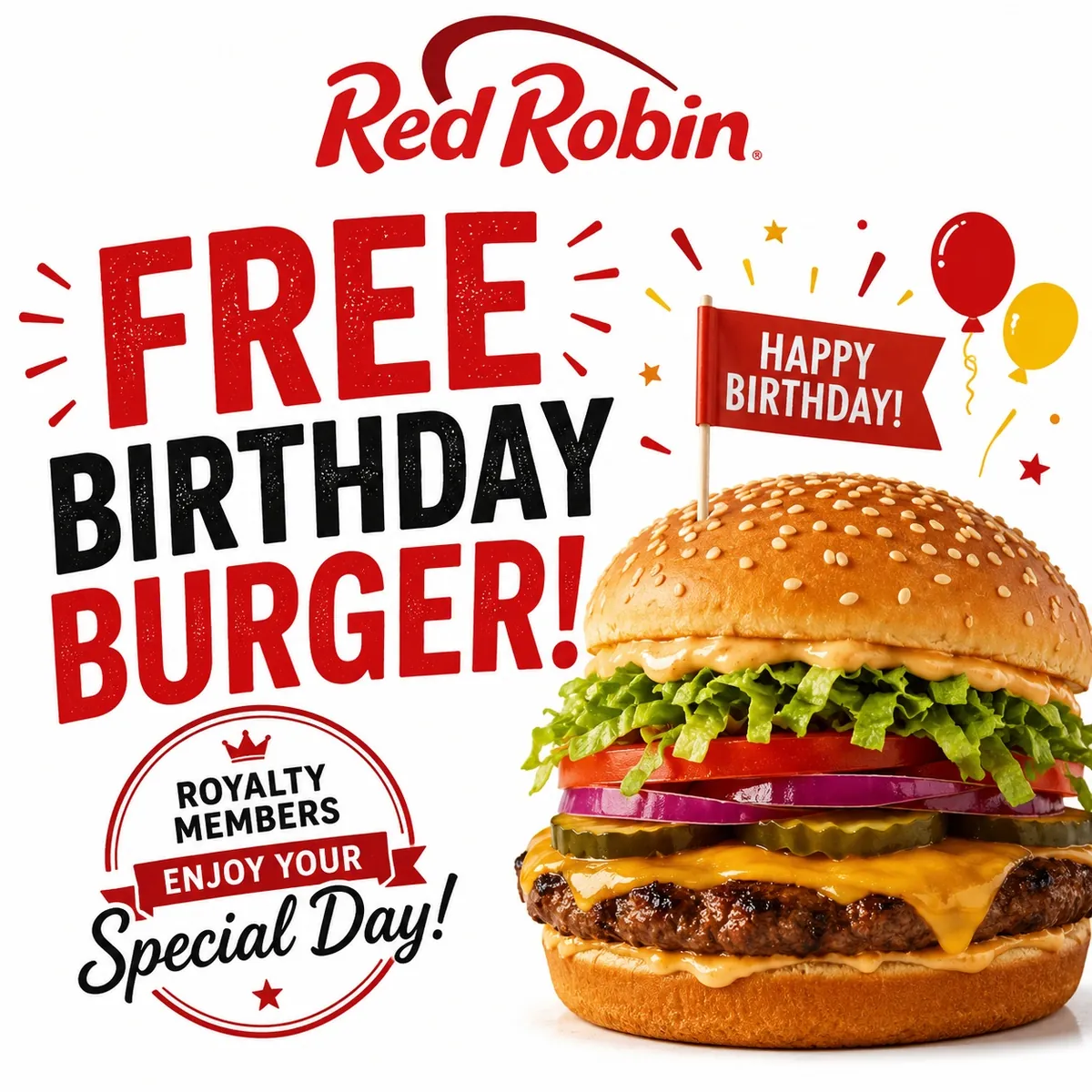 Get a Free Birthday Burger at Red Robin