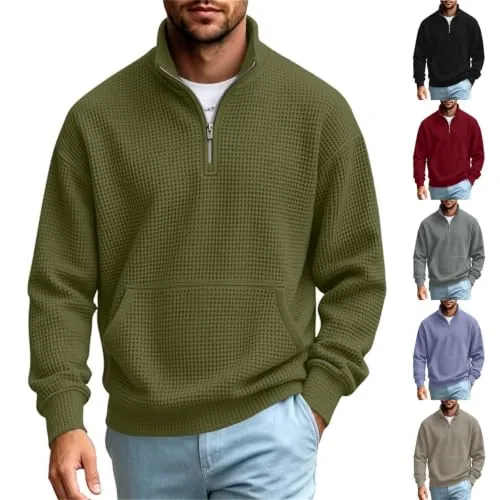 Quarter Zip Mock Neck Pullover