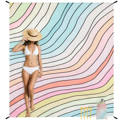 SkyNature Beach Blanket Sandproof Waterproof, Large for 2-4 Adults