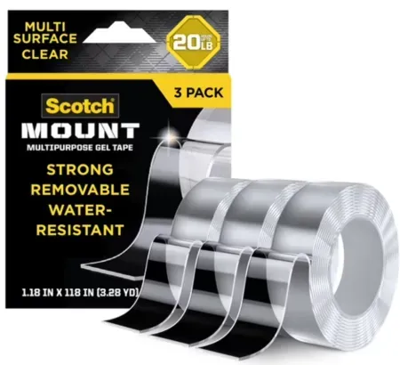 3-Pack Scotch-Mount 1.18" x 118" Multipurpose Gel Tape