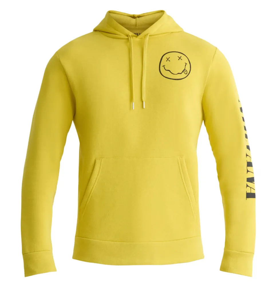 Nirvana Men's Smiley Graphic Pullover Hoodie Sweatshirt