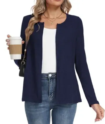Lilbetter Women's Open Front Long Sleeve Cardigan