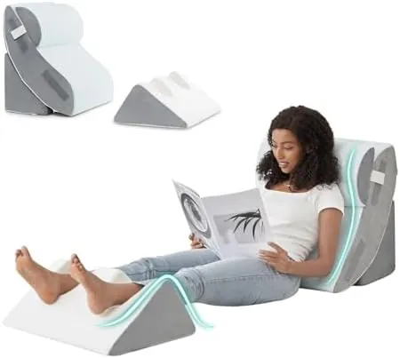 4-Pc Hansleep Adjustable Memory Foam Bed Wedge Pillow Set