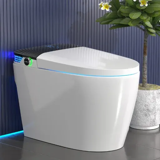 BCANHOME Smart Toilet with Tankless Bidet Wash, Auto Open Lid, 1.28 Gallons Auto Dual Flush