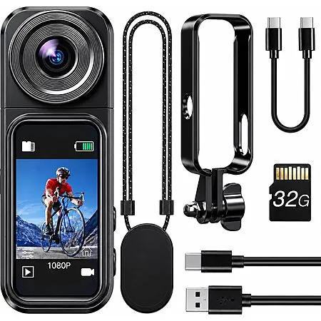 32GB BOBLOV W2 1080p Mini Body Camera w/ 1.47" Touchscreen & 180° Rotating Lens